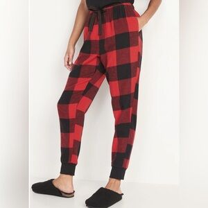 Old Navy Women’s Flannel Jogger Pajama Pants Red/Black Buffalo Plaid Size XS NWT